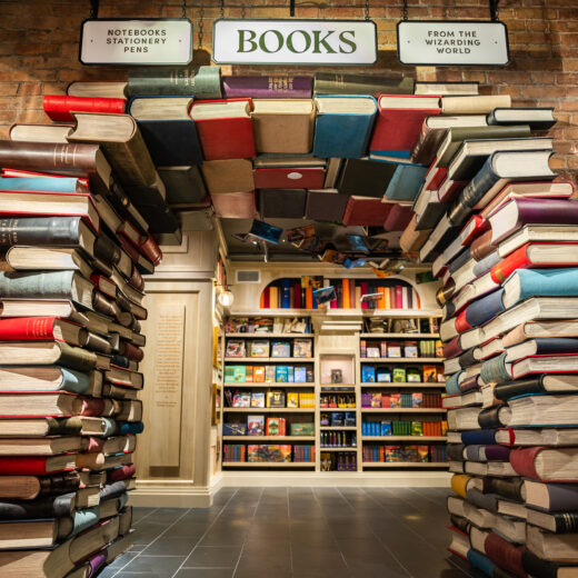 Book arch at Harry Potter Store New York