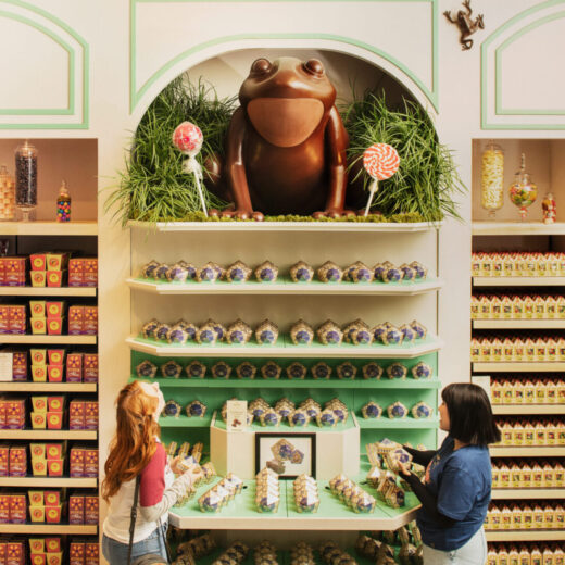 Chocolate Frog confectionary wall at Harry Potter Shop New York